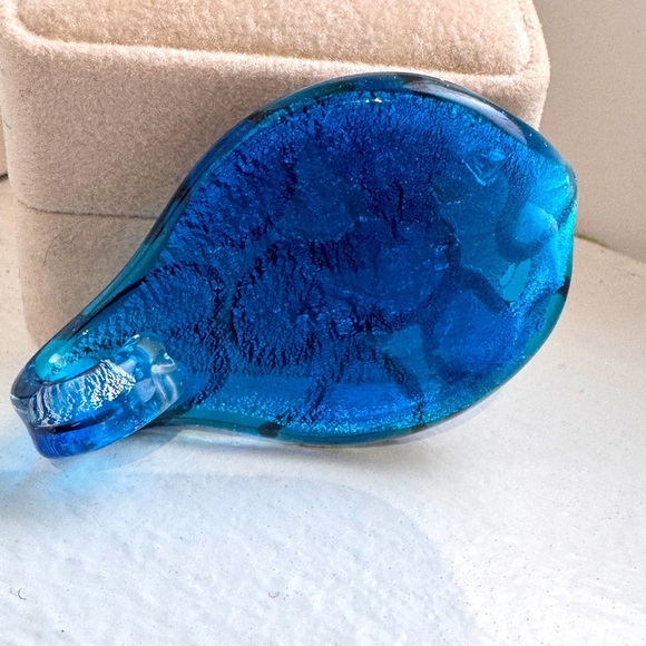 💙 Stunning Vintage Murano Italian Glass Leaf Necklace Pendant 💙 - Picture 6 of 14